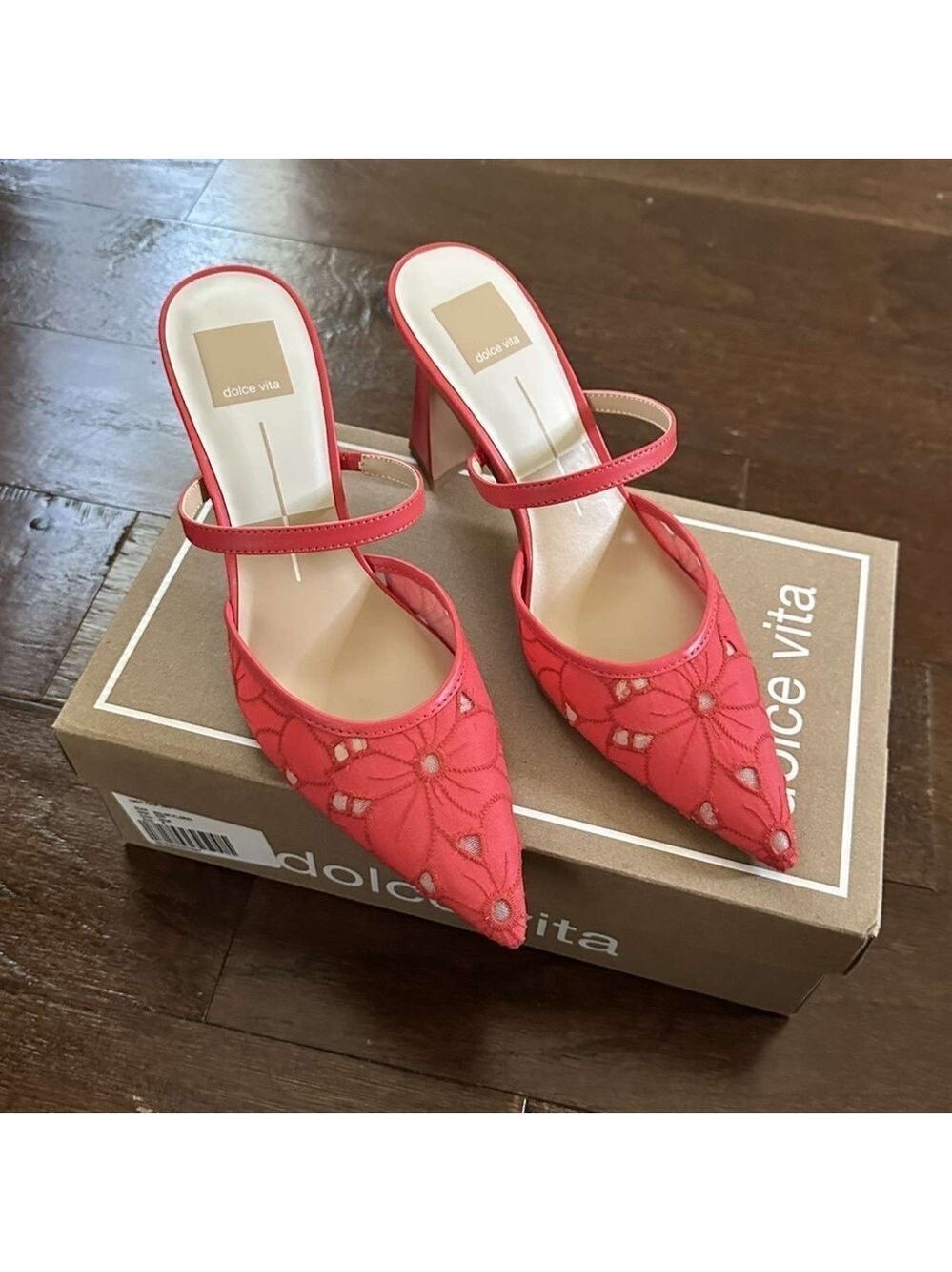 DOLCE VITA-Nalini Floral heels. 7.5- Coral Brand New - Picture 12 of 15